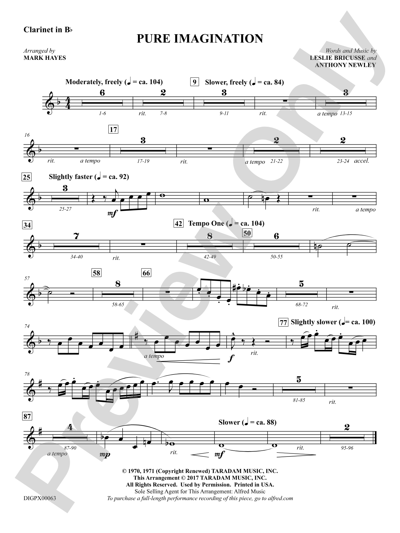 Pure Imagination: 1st B-flat Clarinet