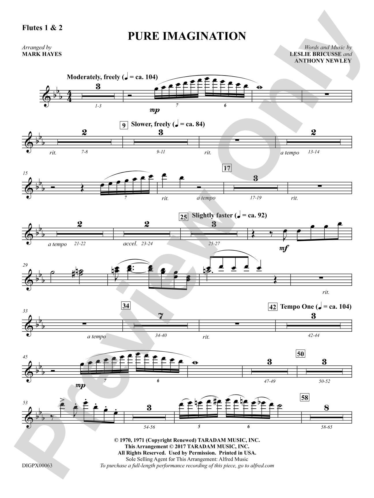 Pure Imagination: 1st & 2nd Flute