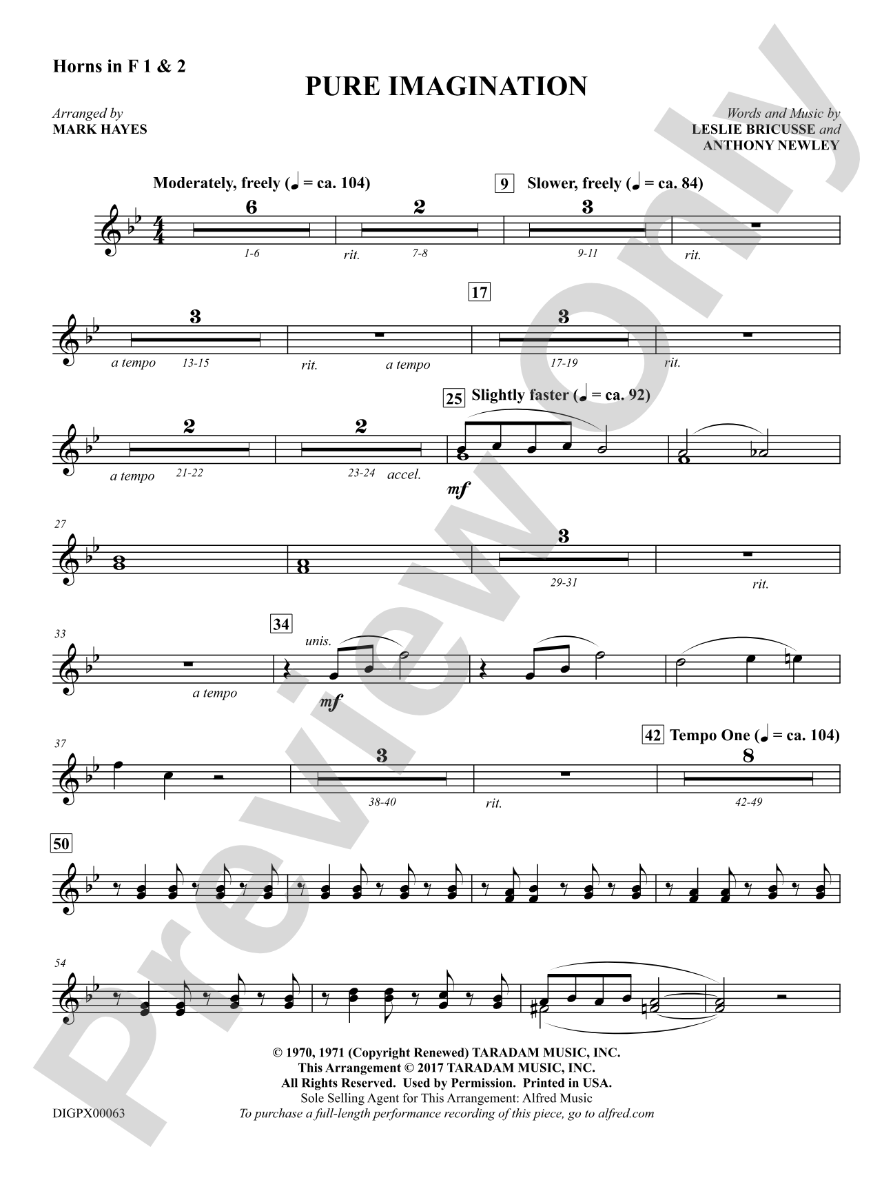Pure Imagination: 1st & 2nd F Horns