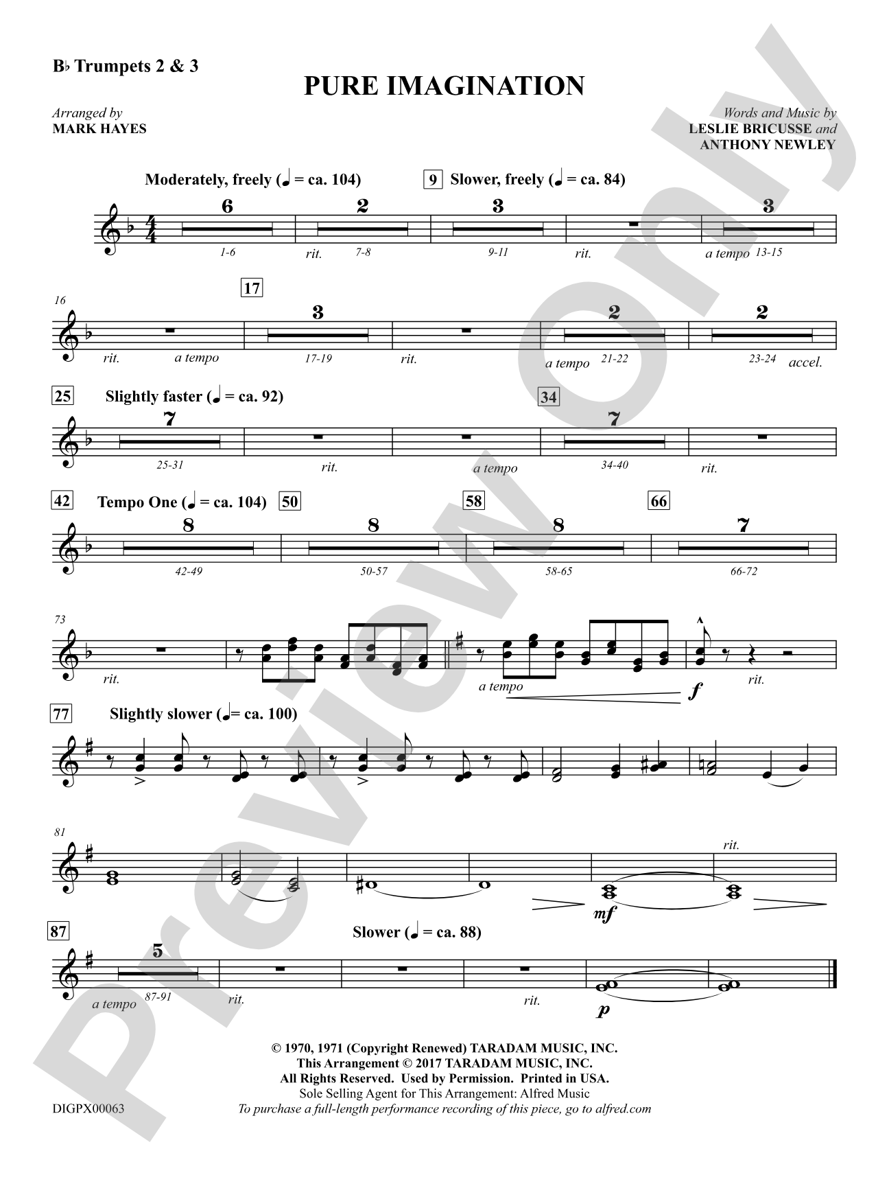 Pure Imagination: 2nd & 3rd Trumpet