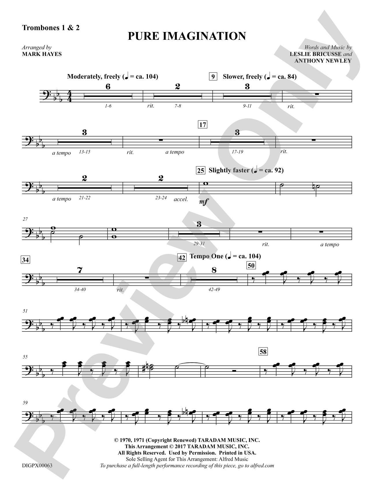 Pure Imagination: 1st & 2nd Trombones