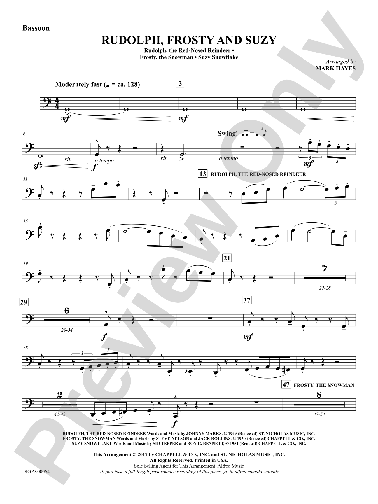 Rudolph, Frosty, and Suzy: Bassoon
