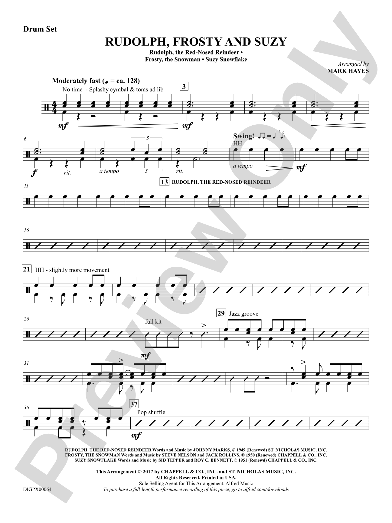Rudolph, Frosty, and Suzy: Drums
