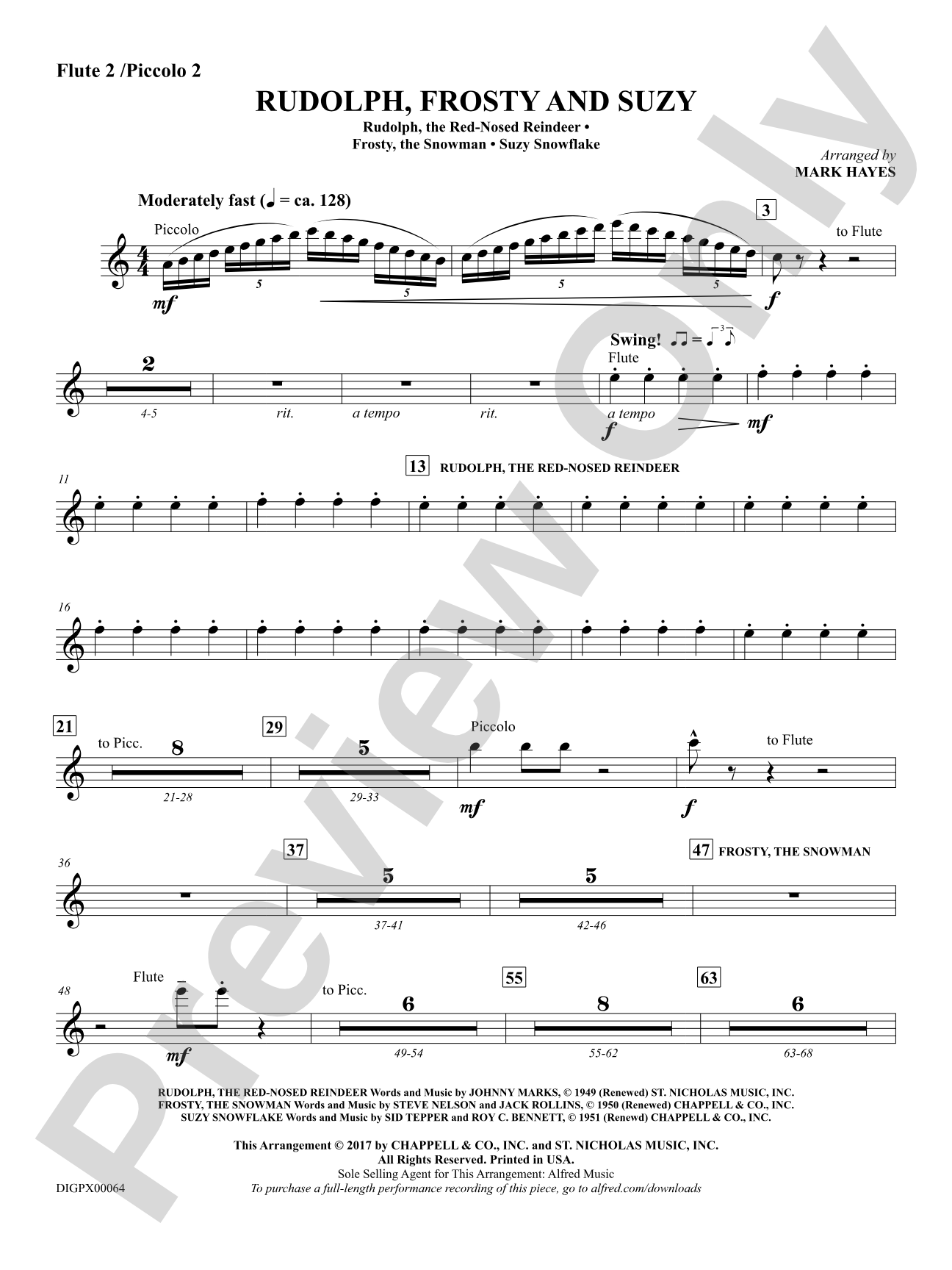 Rudolph, Frosty, and Suzy: 2nd Flute