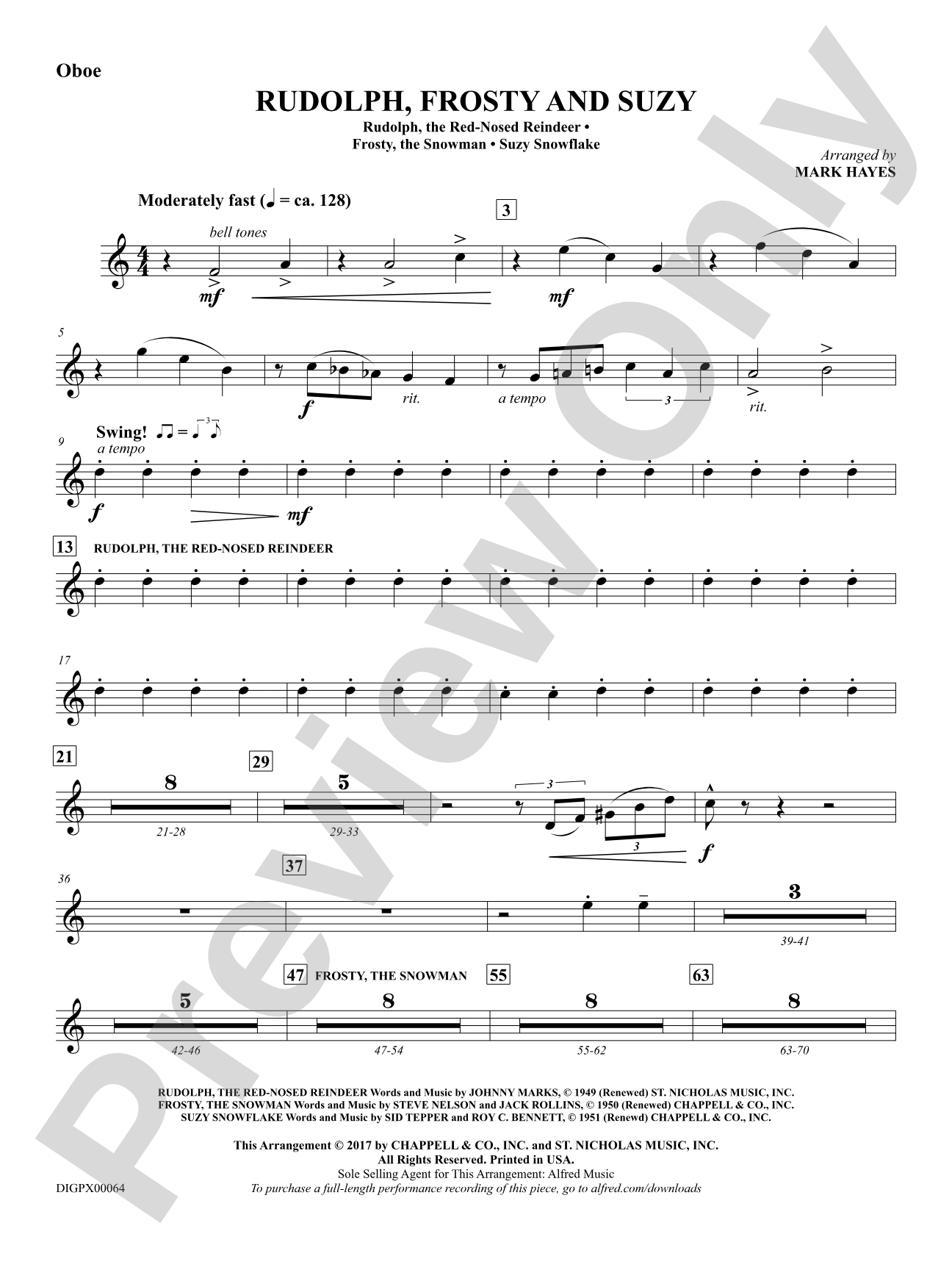 Rudolph, Frosty, and Suzy: Oboe