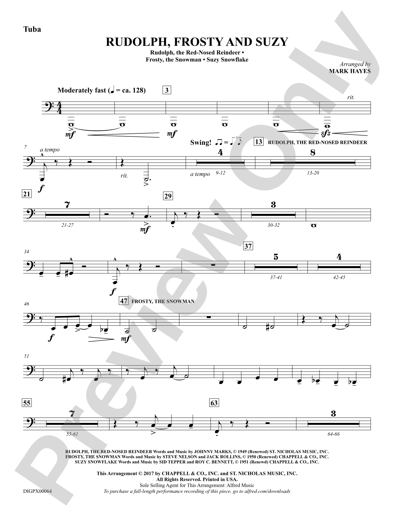 Rudolph, Frosty, and Suzy: Tuba