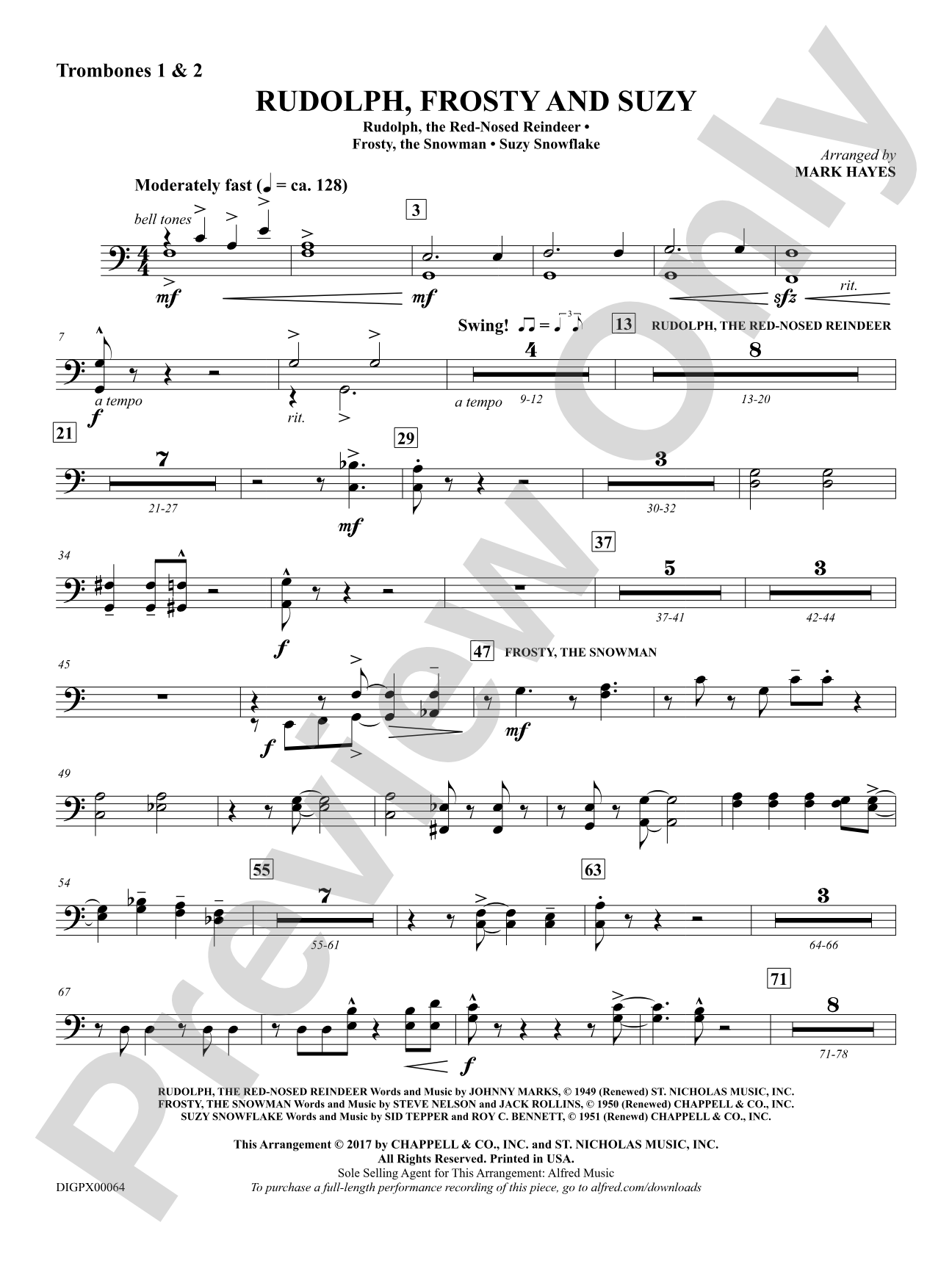 Rudolph, Frosty, and Suzy: 1st & 2nd Trombones