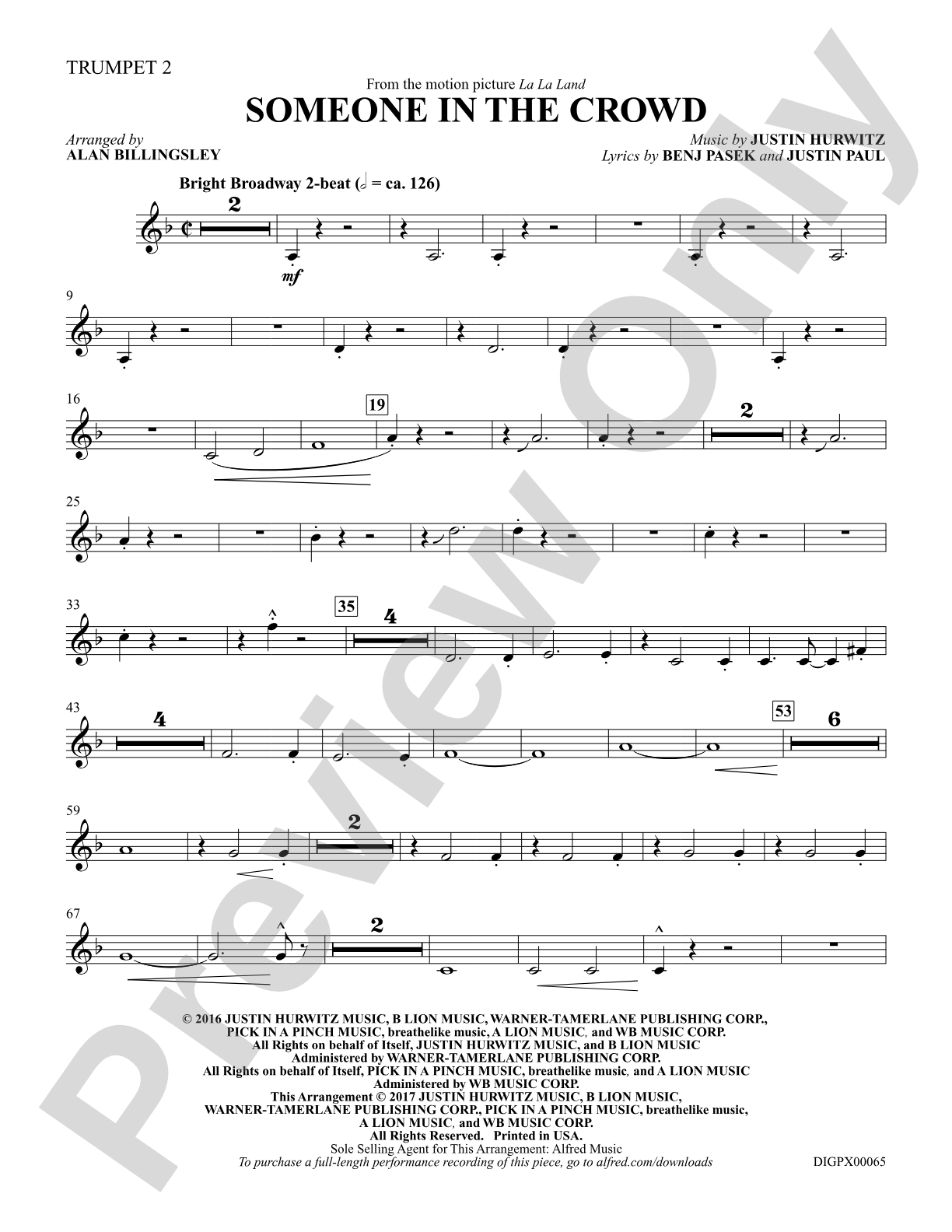 Someone in the Crowd: 2nd B-flat Trumpet