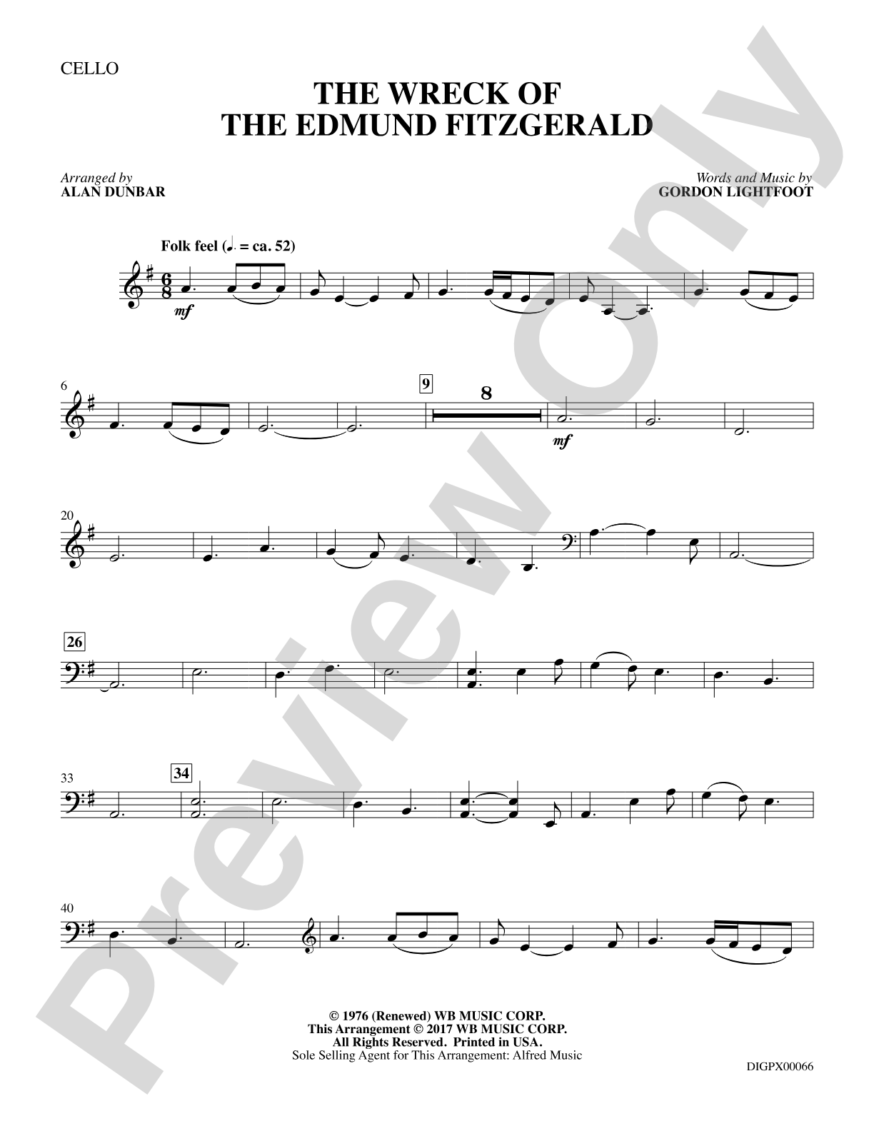 The Wreck of the Edmund Fitzgerald: Cello