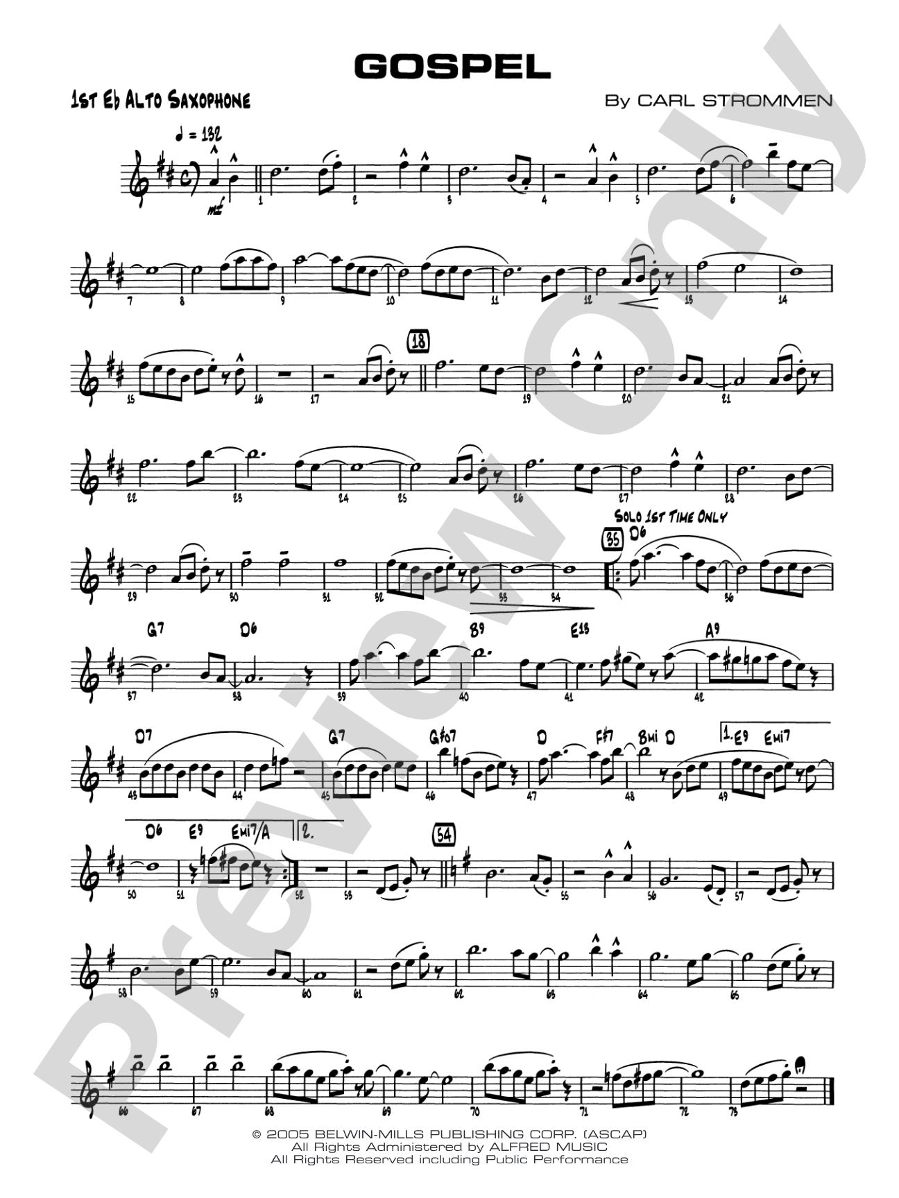 Gospel: E-flat Alto Saxophone