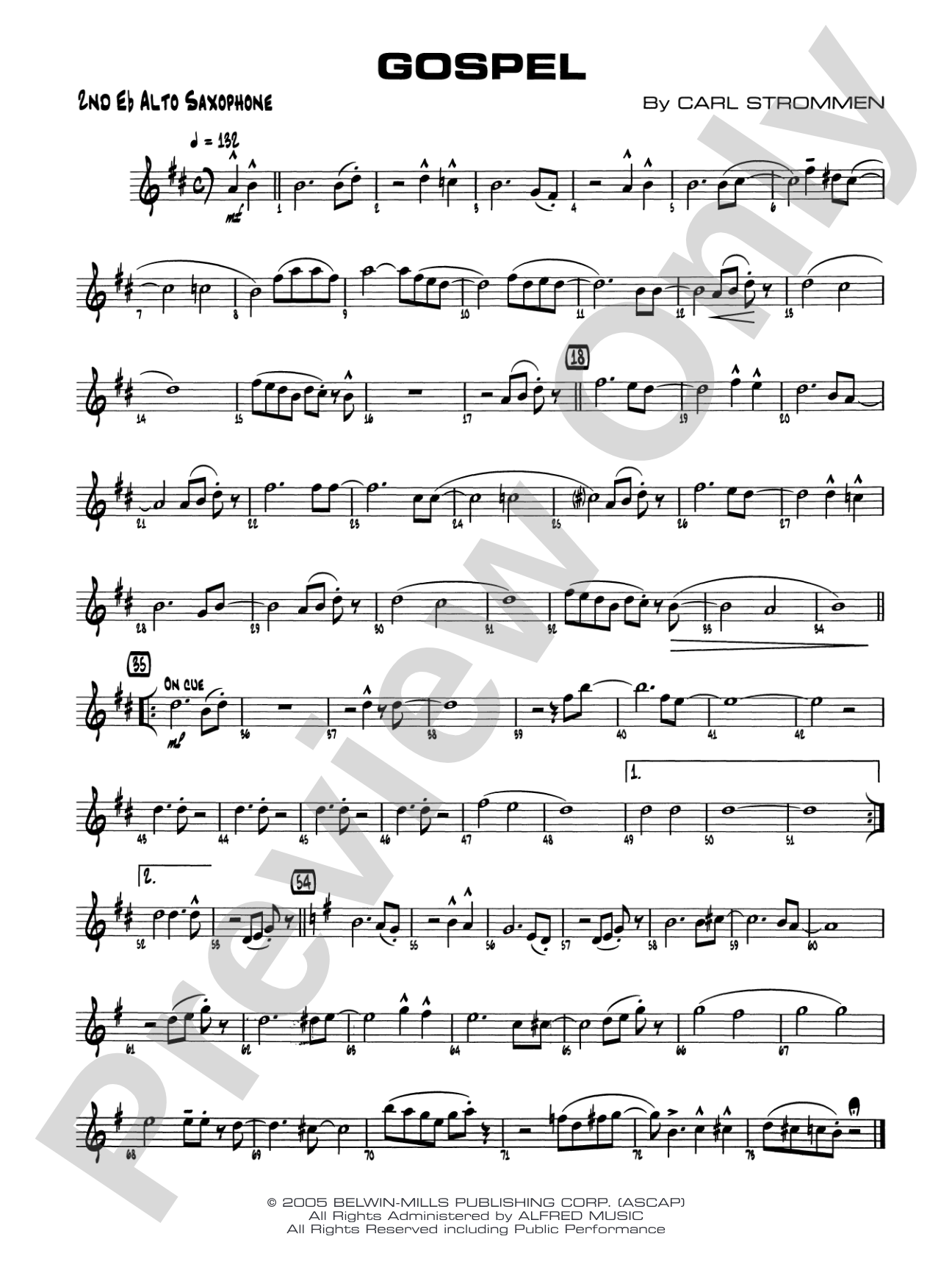 Gospel: 2nd E-flat Alto Saxophone