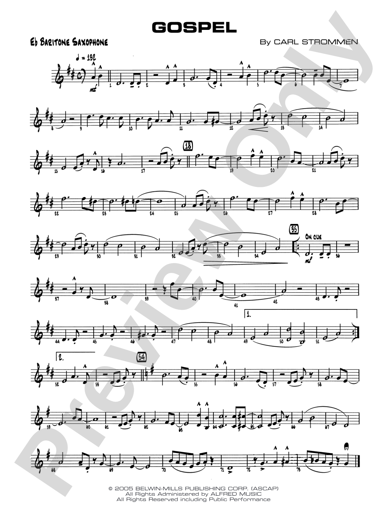 Gospel: E-flat Baritone Saxophone
