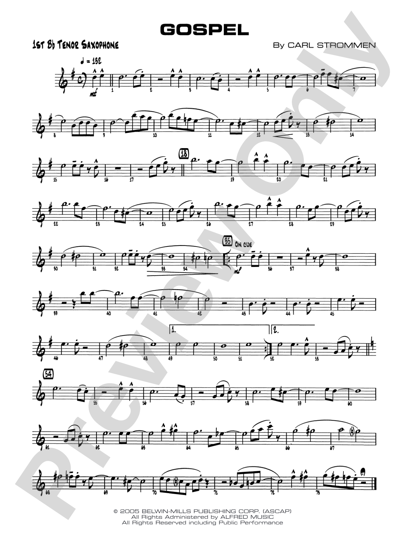 Gospel: B-flat Tenor Saxophone