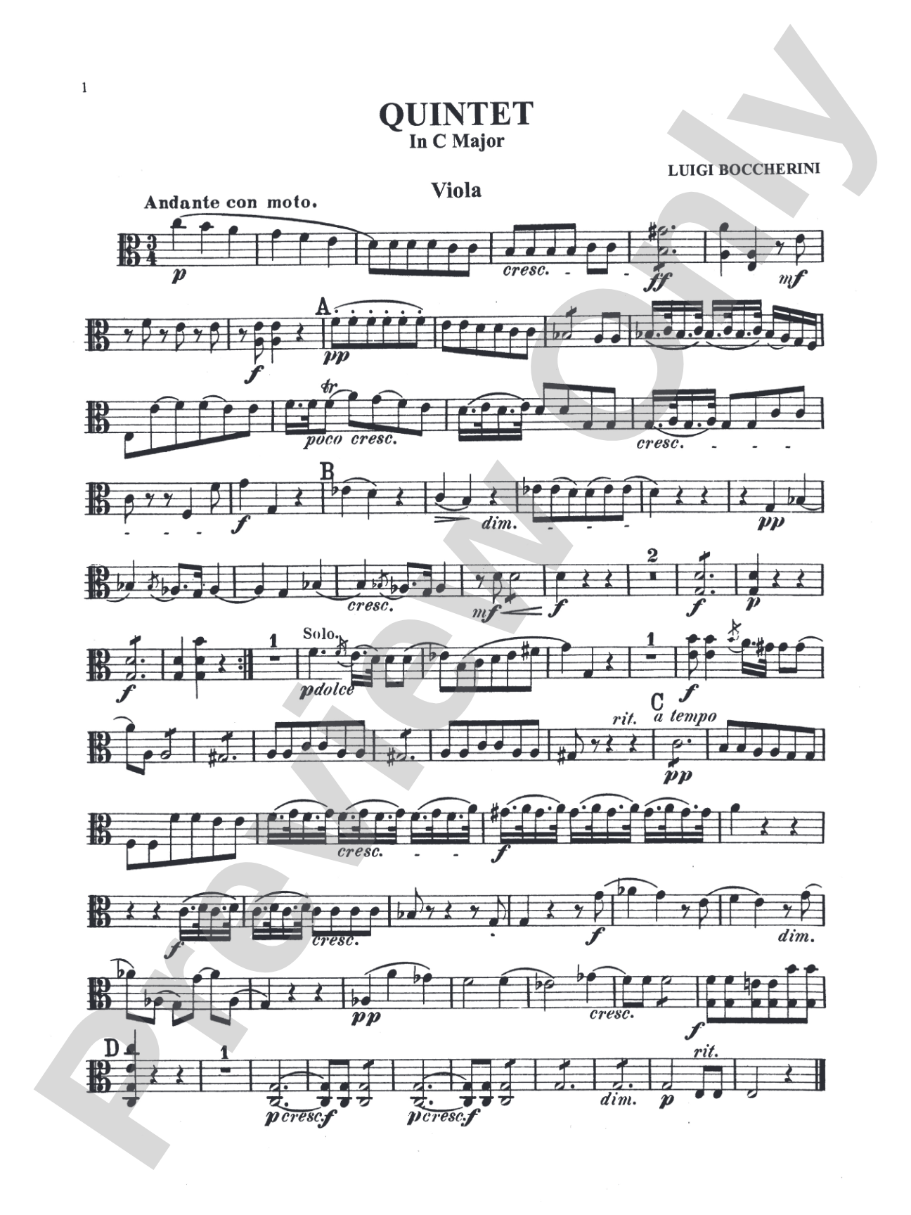 Three Quintets: Viola