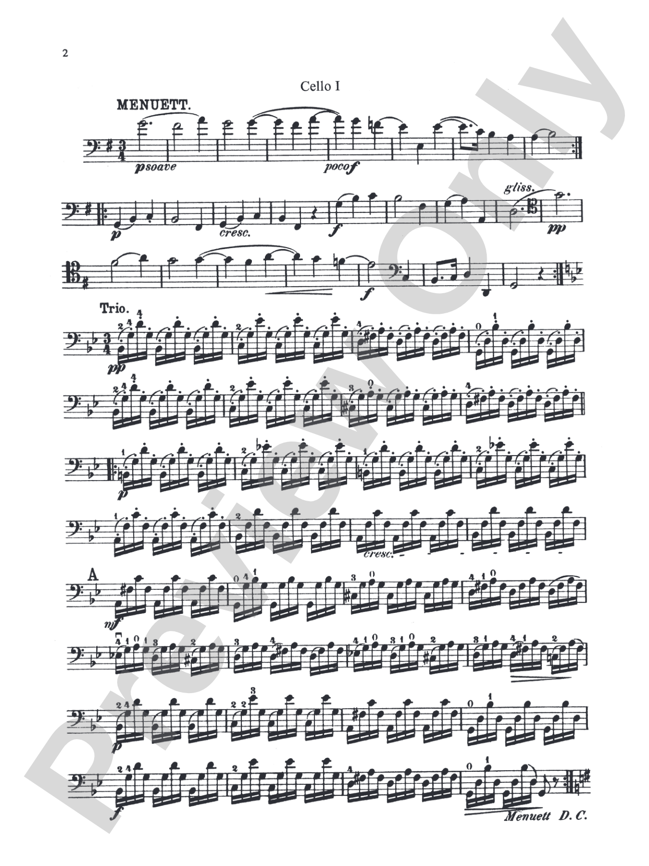 Three Quintets: Cello