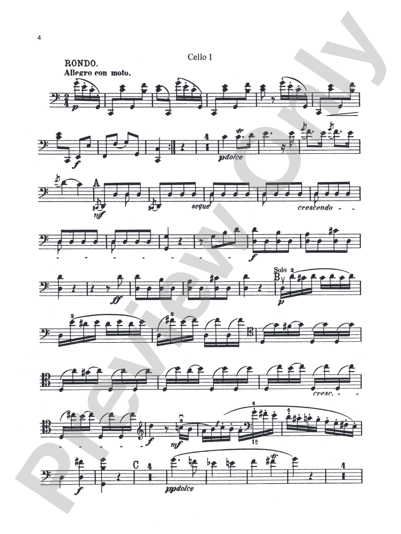 Three Quintets: Cello
