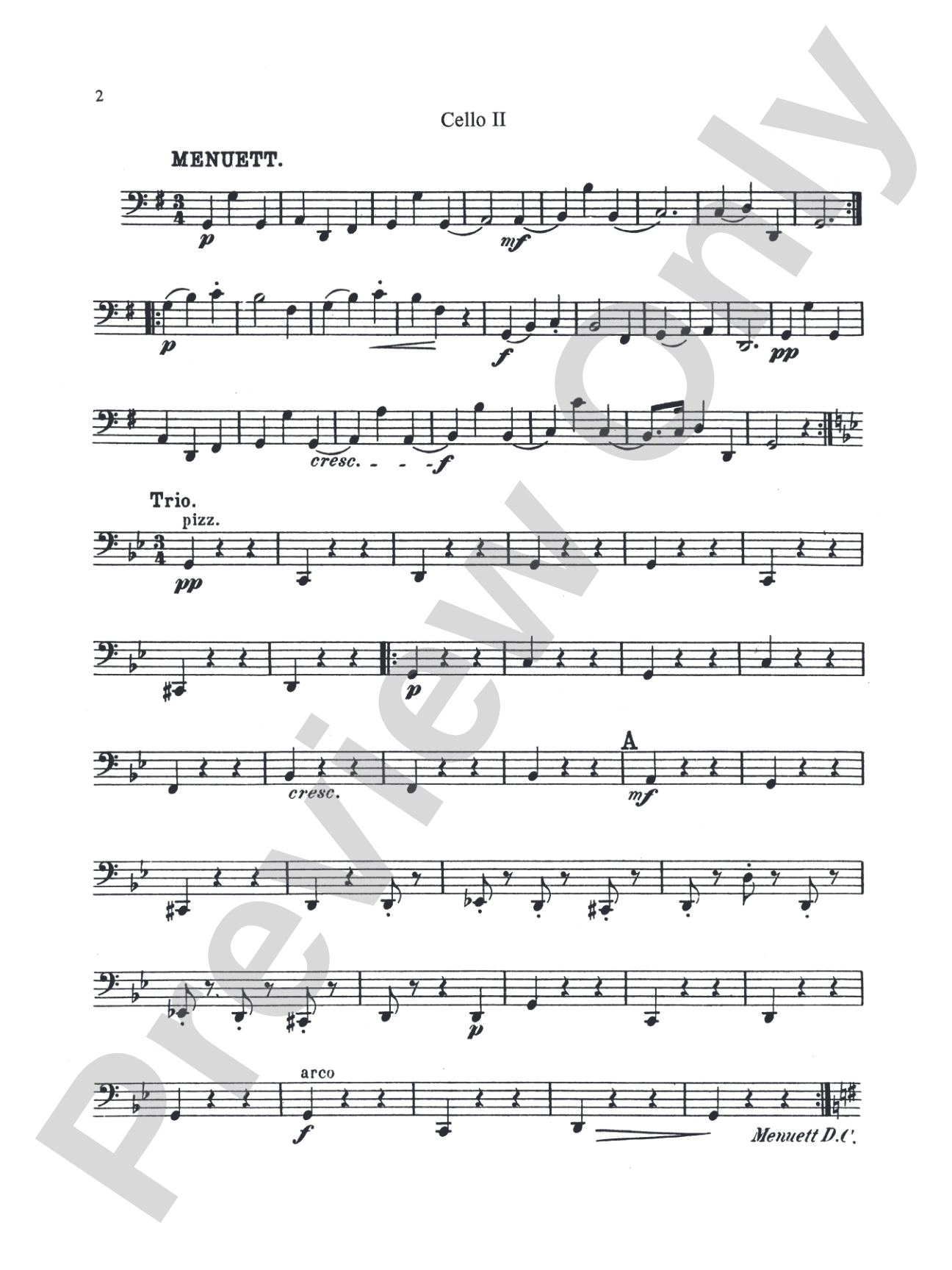 Three Quintets: 2nd Cello