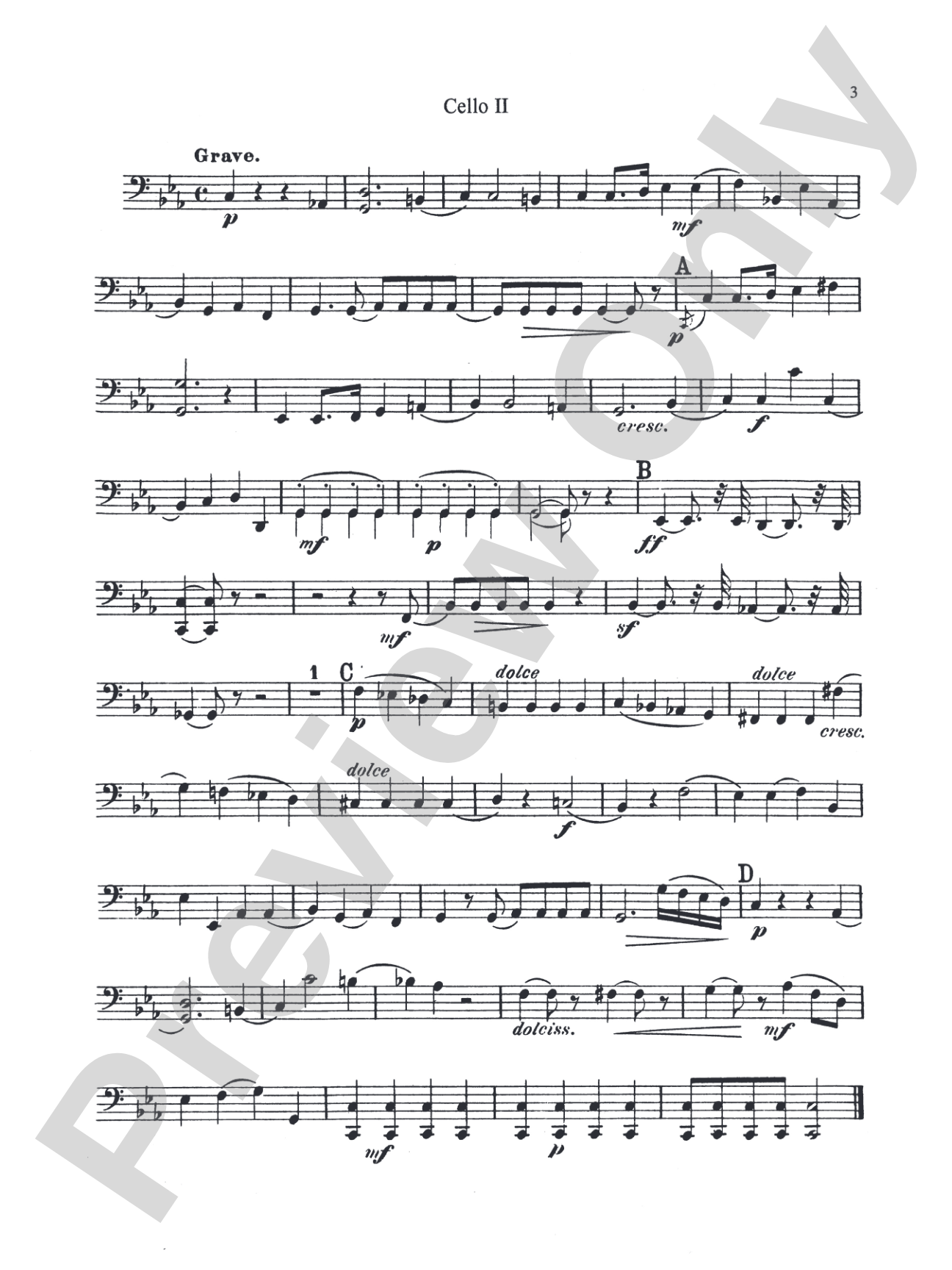Three Quintets: 2nd Cello