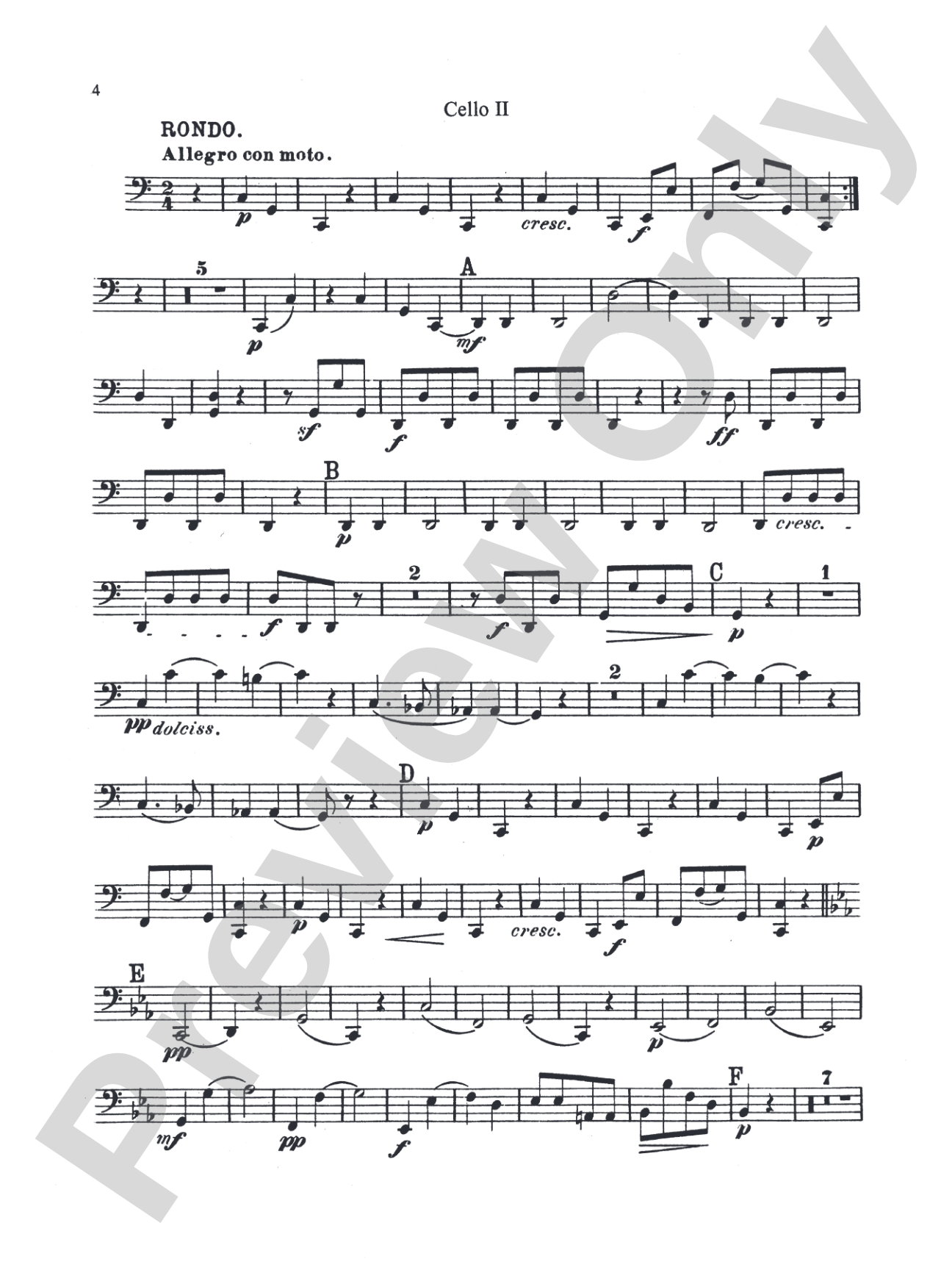 Three Quintets: 2nd Cello