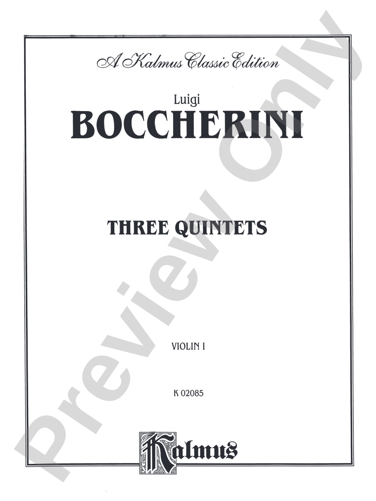 Three Quintets: String Quintet Book