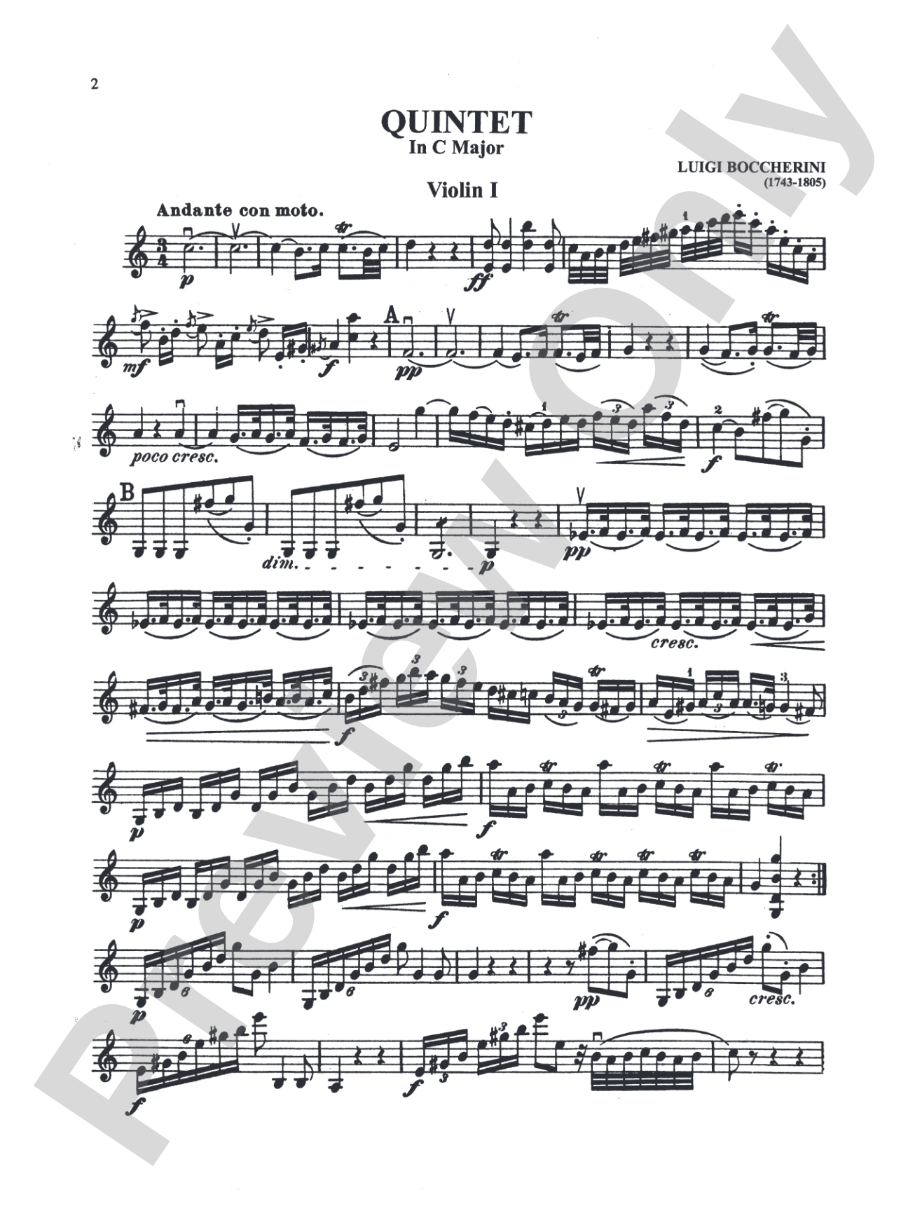 Three Quintets: String Quintet Book