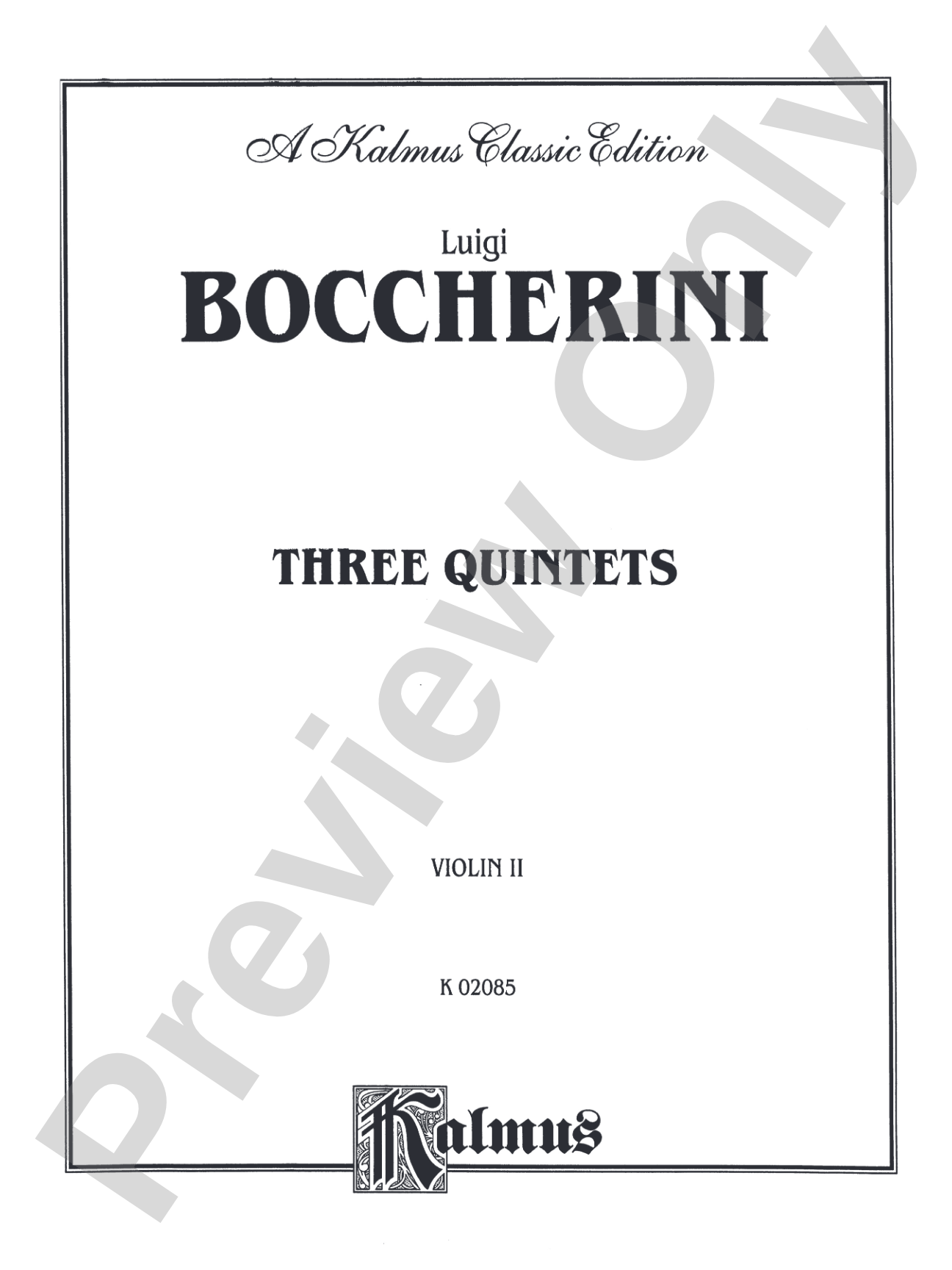 Three Quintets: 2nd Violin