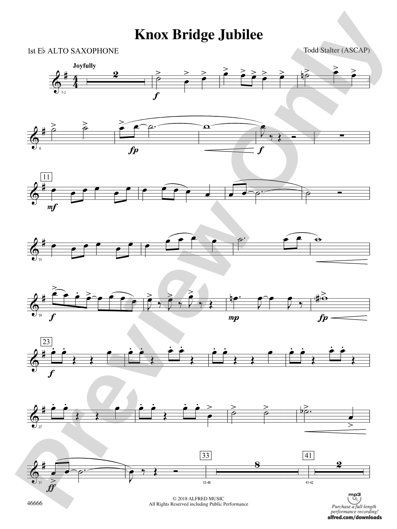 Knox Bridge Jubilee: E-flat Alto Saxophone