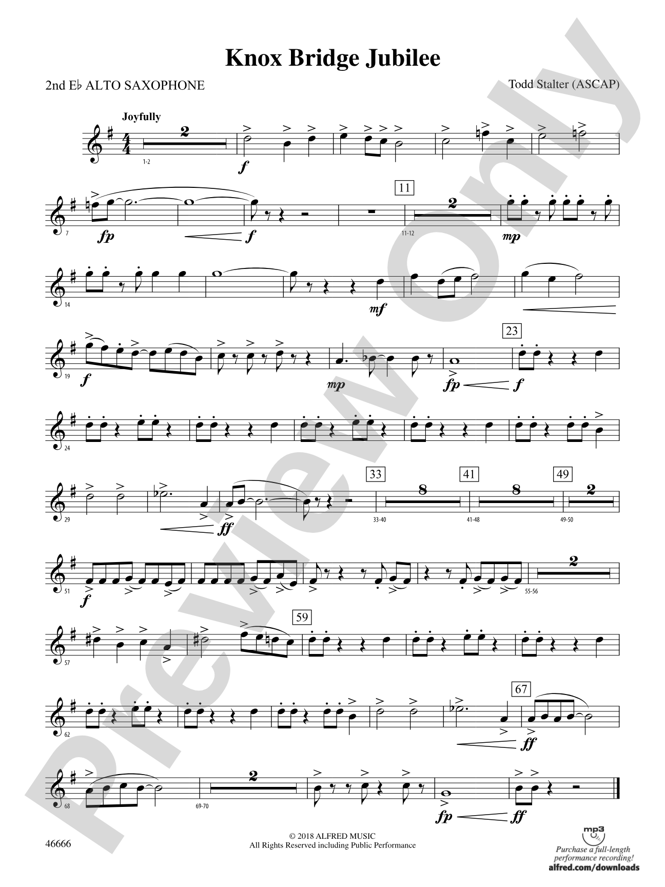Knox Bridge Jubilee: 2nd E-flat Alto Saxophone