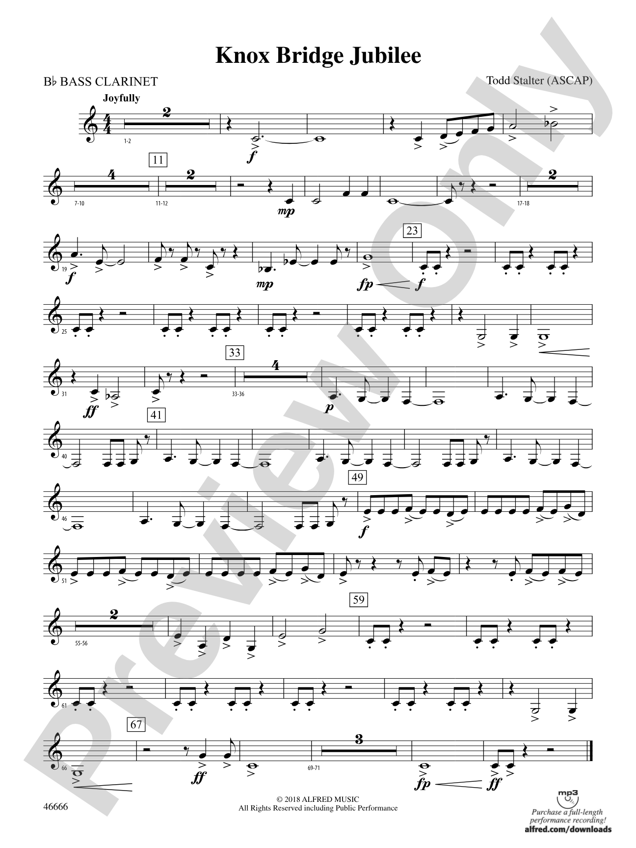 Knox Bridge Jubilee: B-flat Bass Clarinet