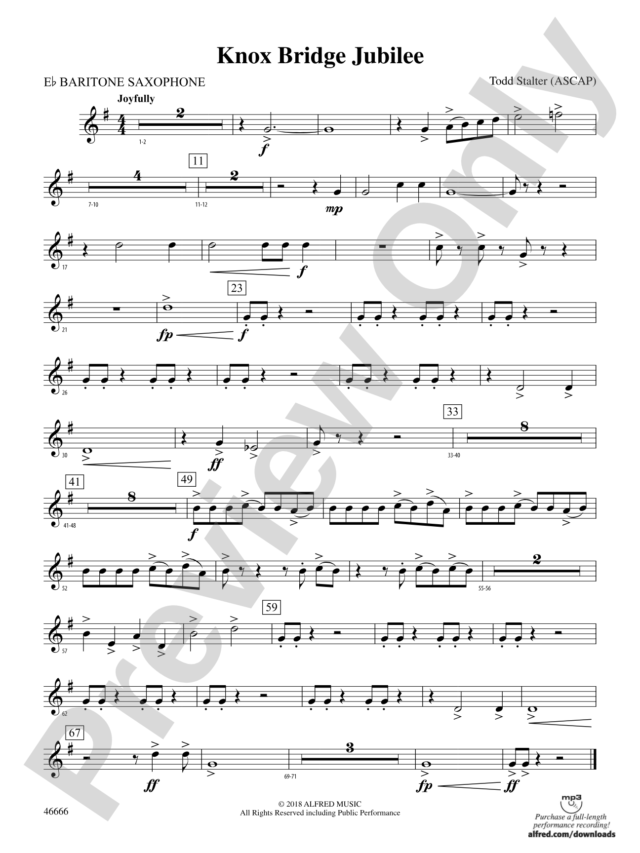 Knox Bridge Jubilee: E-flat Baritone Saxophone