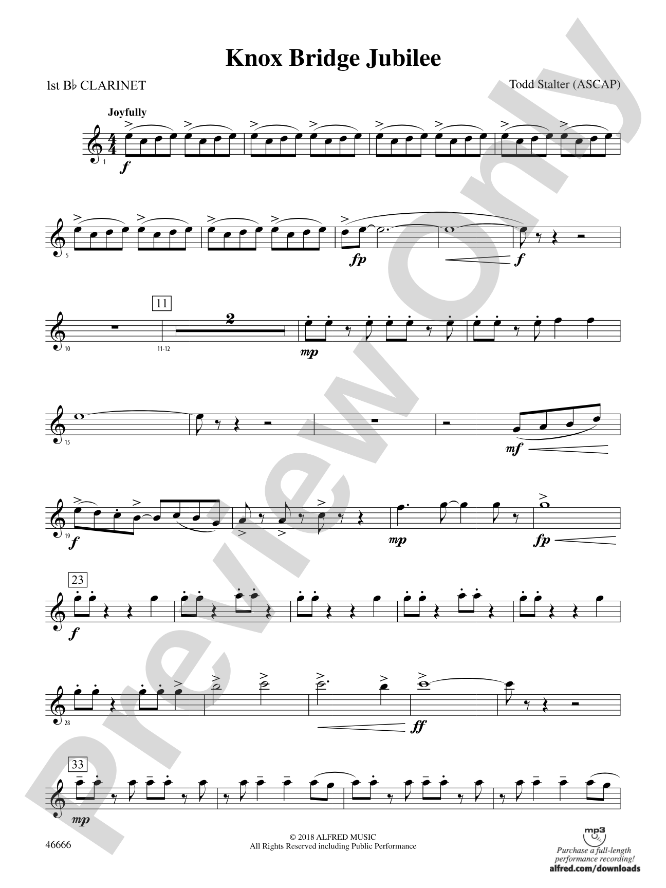 Knox Bridge Jubilee: 1st B-flat Clarinet