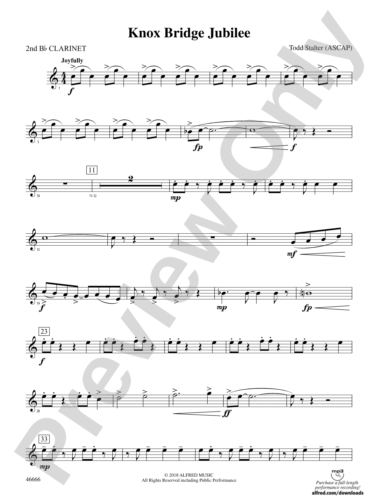 Knox Bridge Jubilee: 2nd B-flat Clarinet