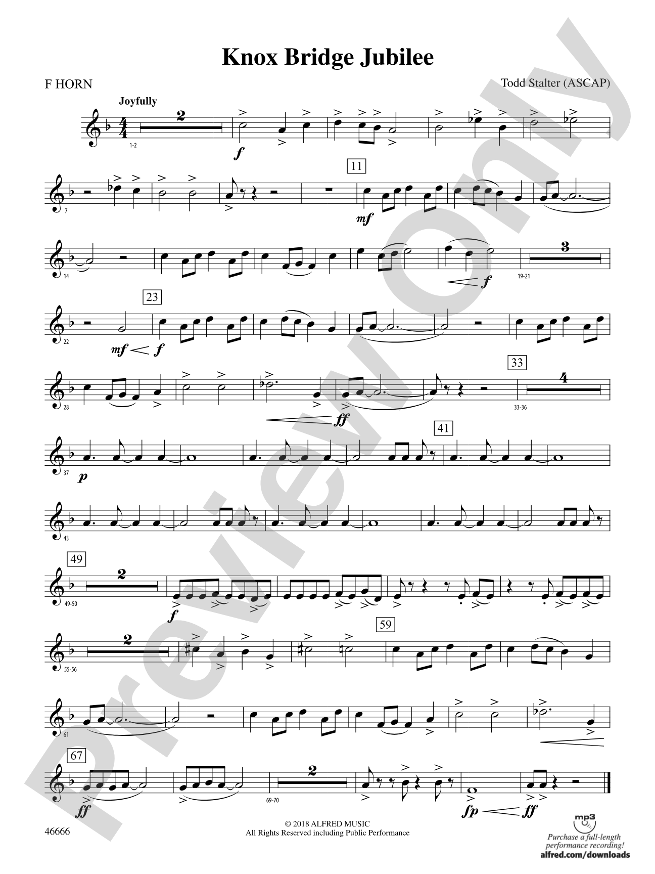 Knox Bridge Jubilee: 1st F Horn