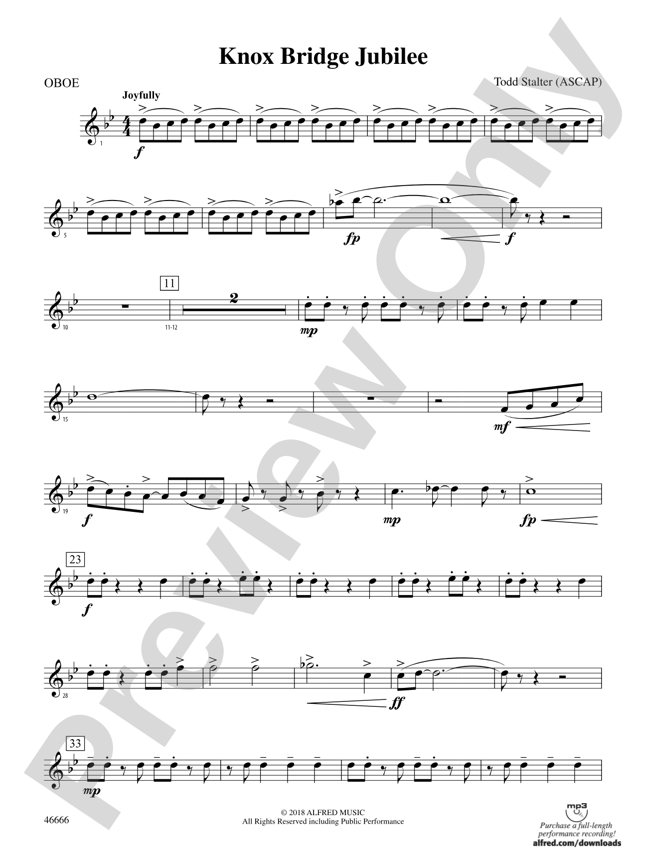 Knox Bridge Jubilee: Oboe
