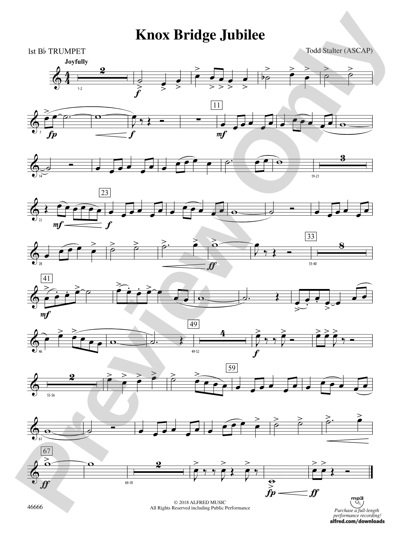 Knox Bridge Jubilee: 1st B-flat Trumpet