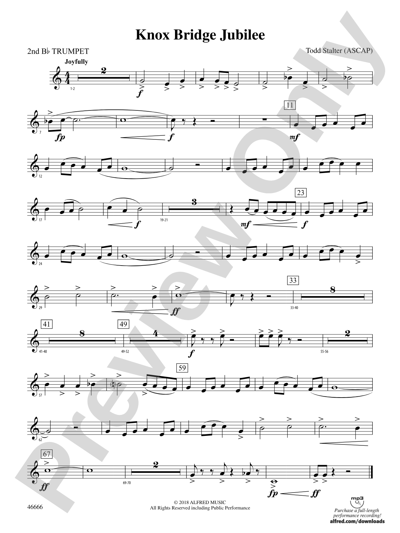 Knox Bridge Jubilee: 2nd B-flat Trumpet