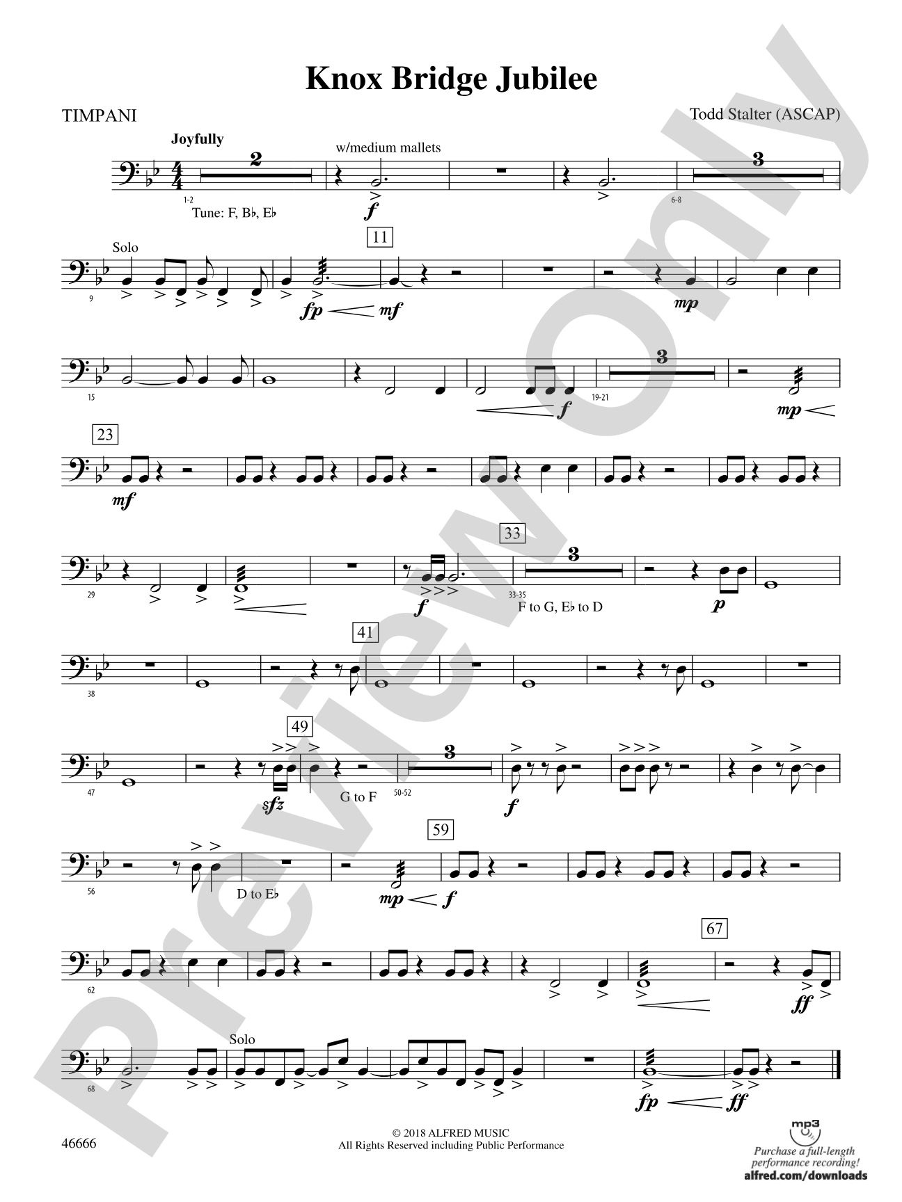 Knox Bridge Jubilee: Timpani