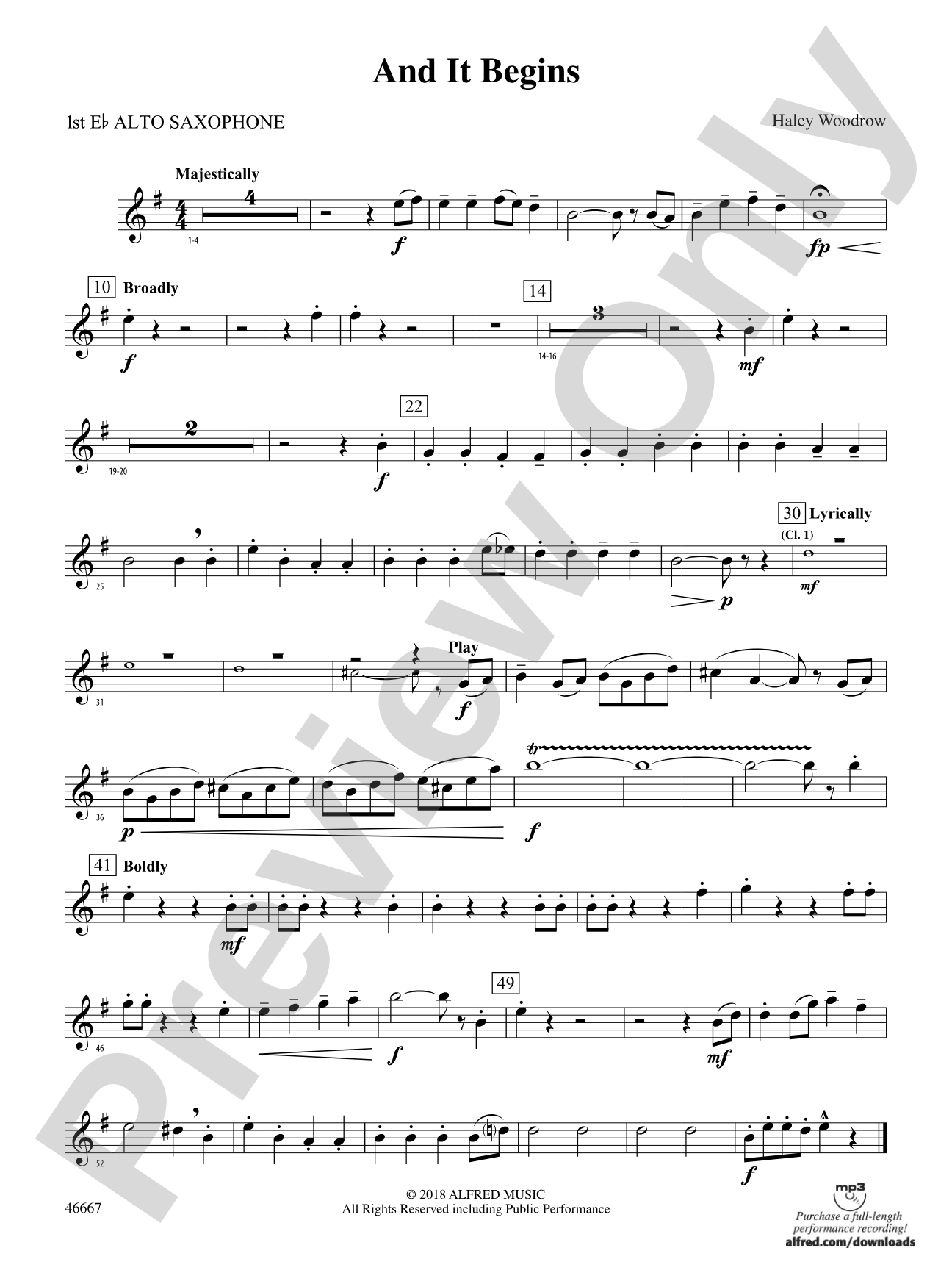 And It Begins: E-flat Alto Saxophone