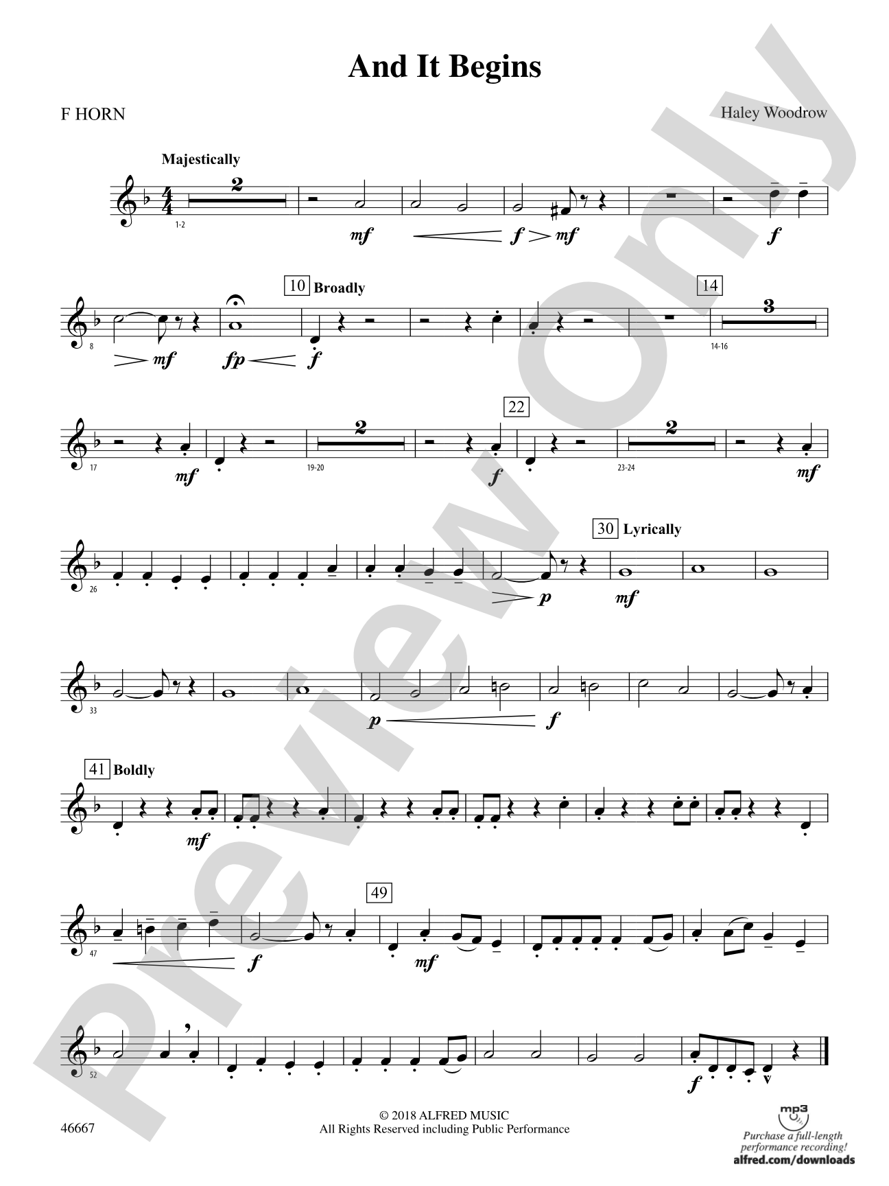 And It Begins: 1st F Horn