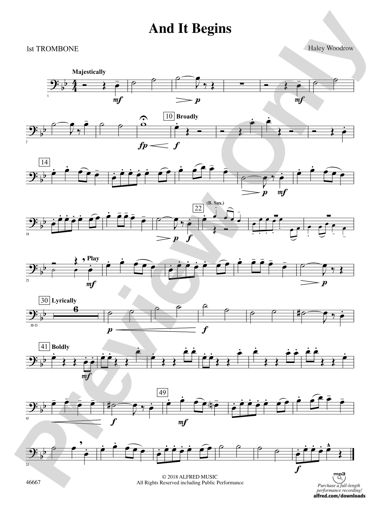 And It Begins: 1st Trombone