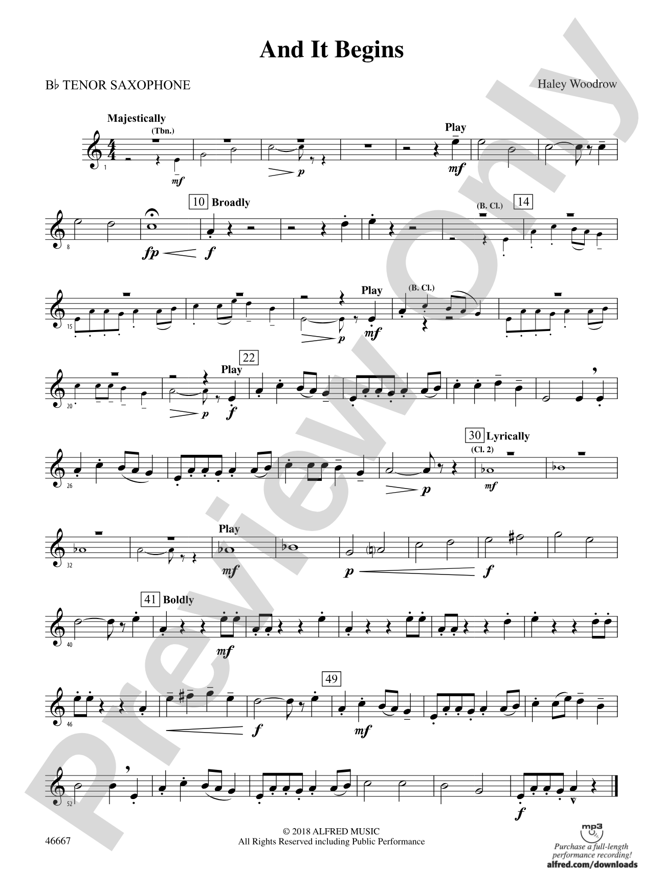 And It Begins: B-flat Tenor Saxophone