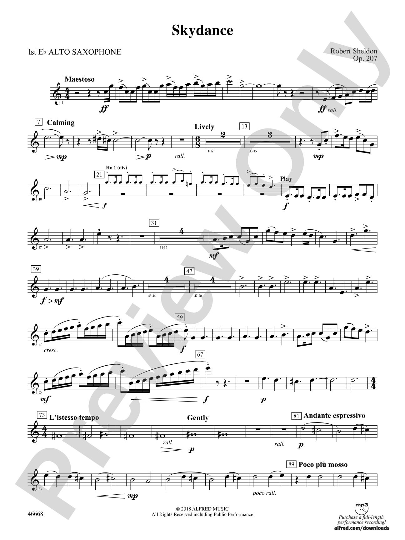 Skydance: E-flat Alto Saxophone