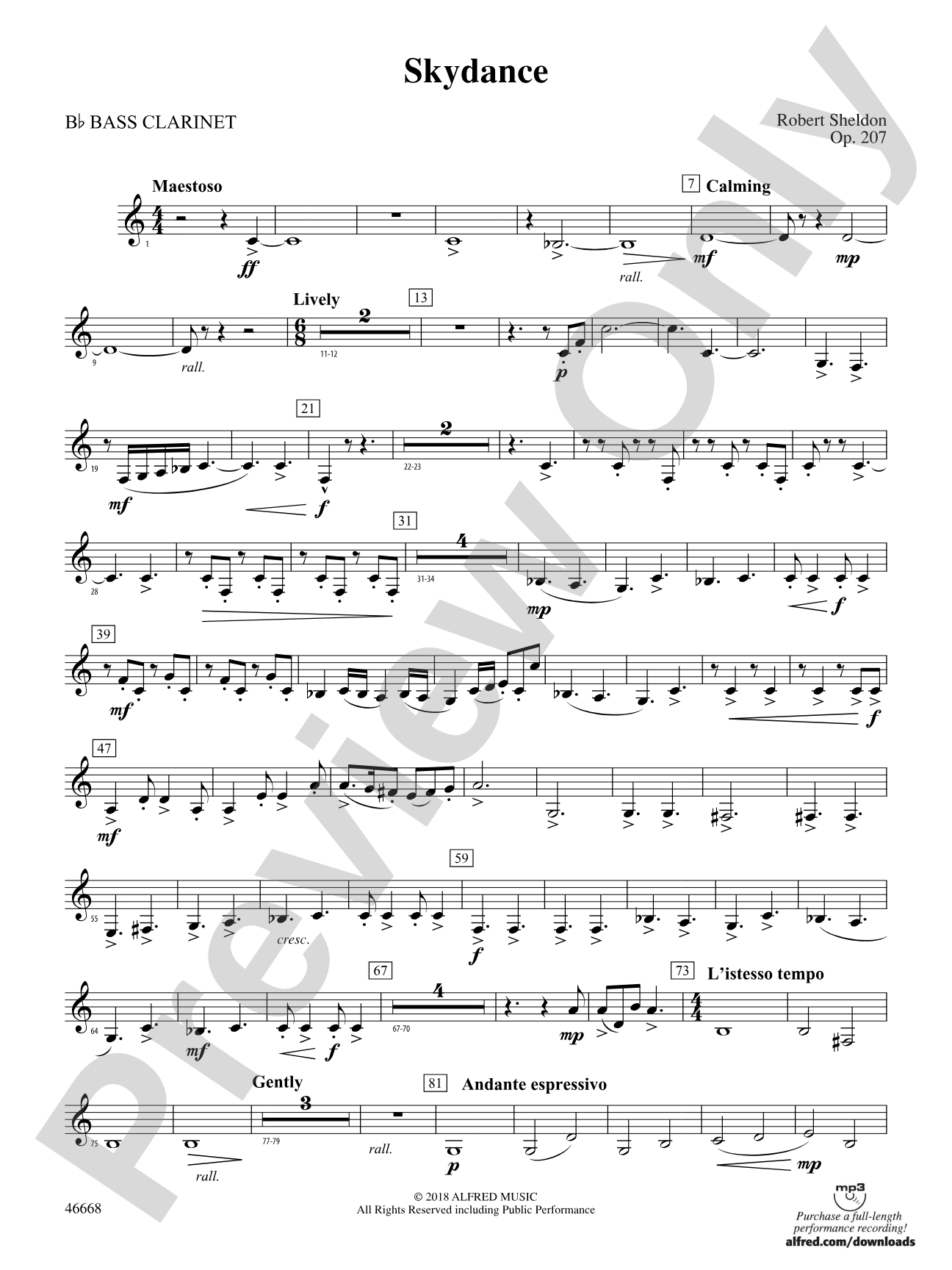 Skydance: B-flat Bass Clarinet