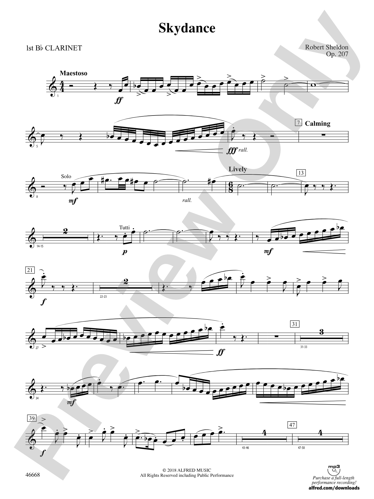 Skydance: 1st B-flat Clarinet