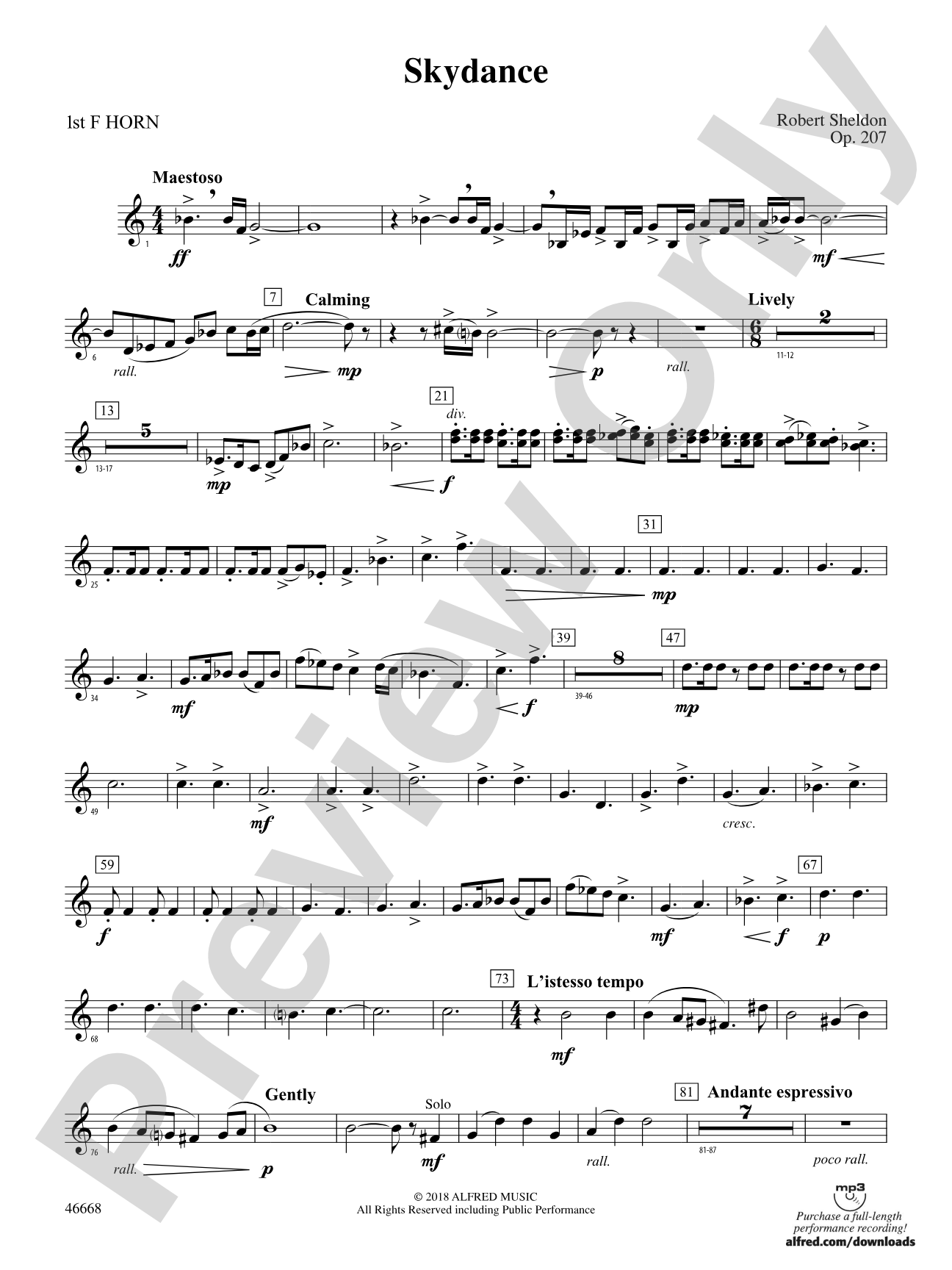 Skydance: 1st F Horn
