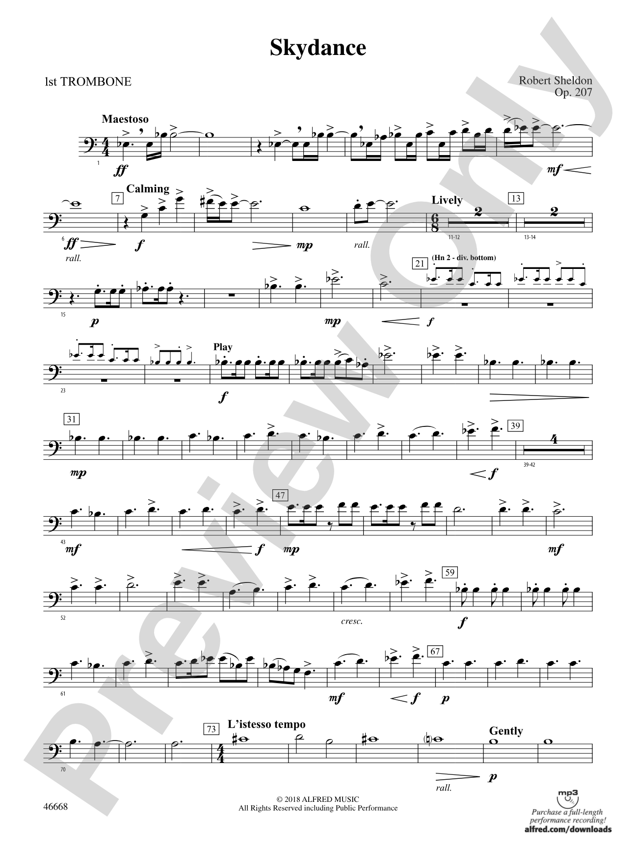 Skydance: 1st Trombone