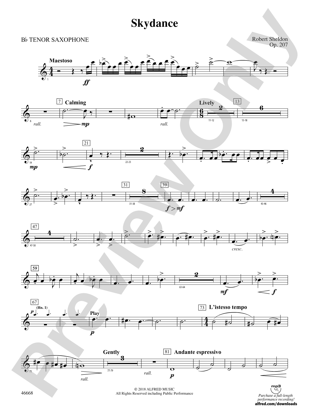 Skydance: B-flat Tenor Saxophone