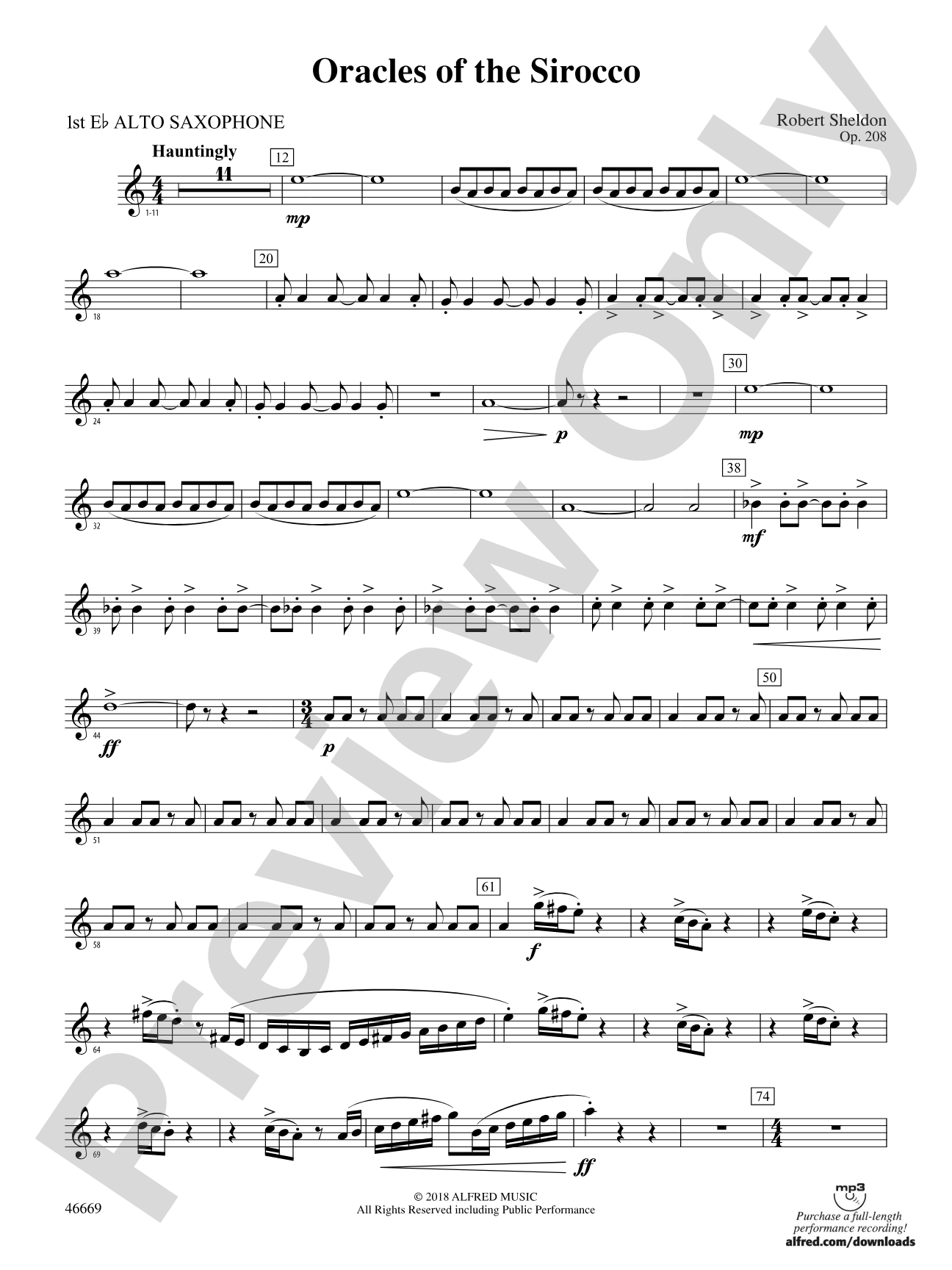 Oracles of the Sirocco: E-flat Alto Saxophone