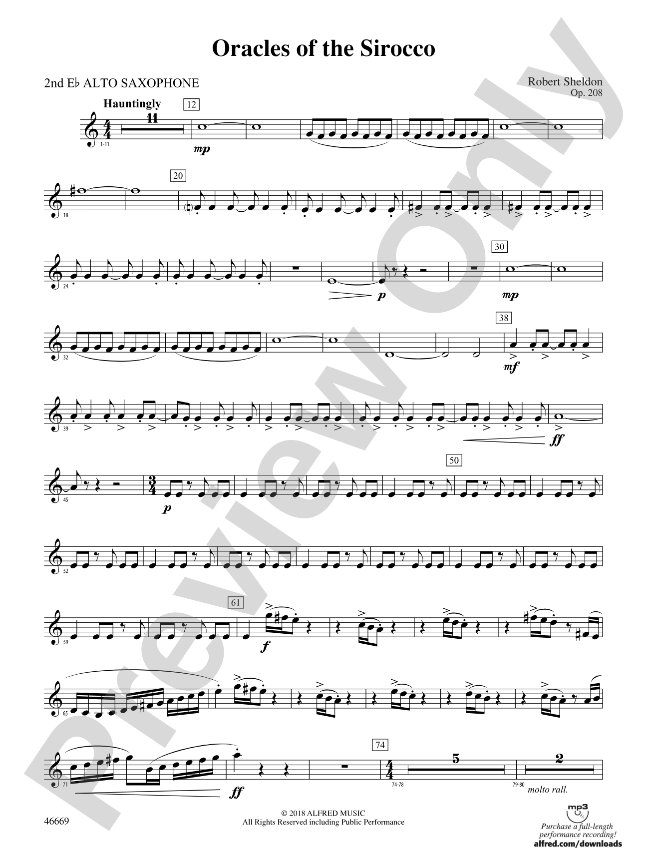 Oracles of the Sirocco: 2nd E-flat Alto Saxophone