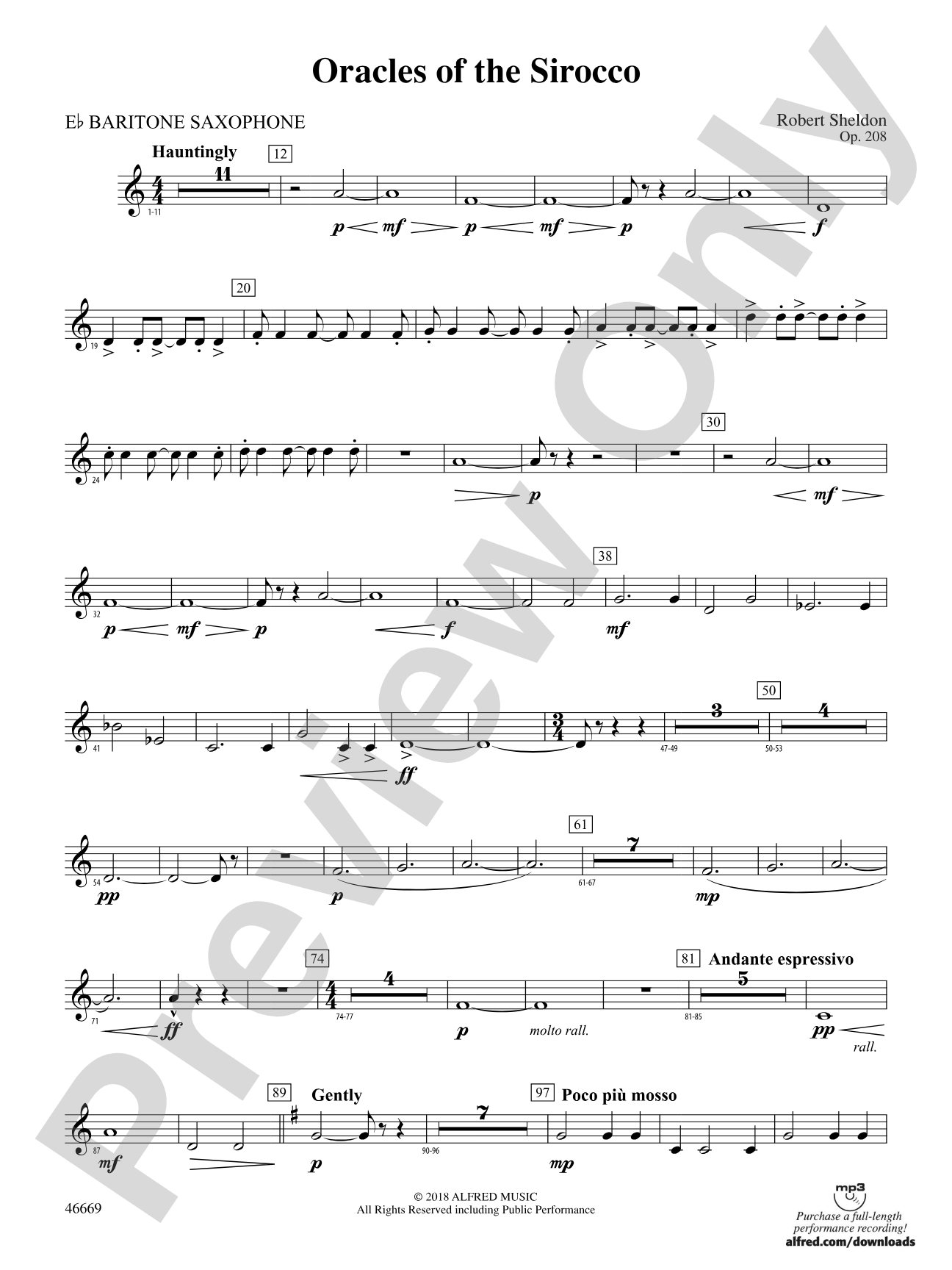 Oracles of the Sirocco: E-flat Baritone Saxophone